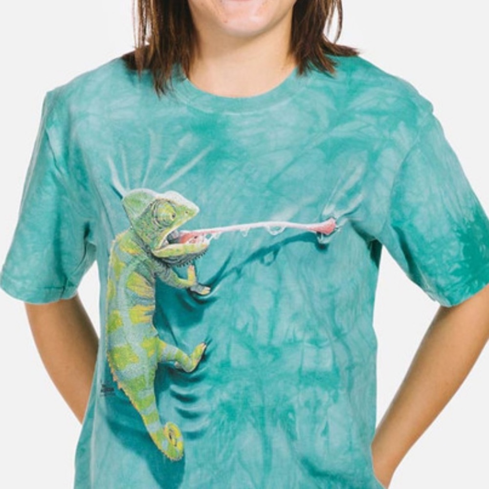 The Mountain Climbing Chameleon Classic Cotton T-Shirt - Unisex - size 2XL